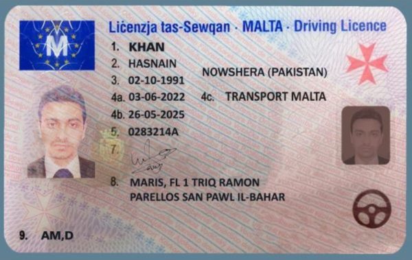 MALTESE DRIVER’S LICENSE ONLINE